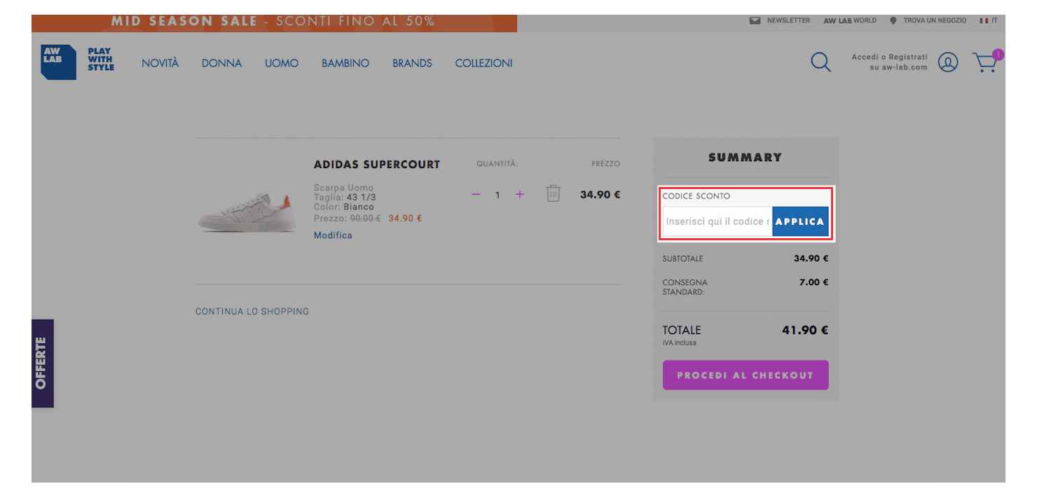 Codice sconto top sito adidas